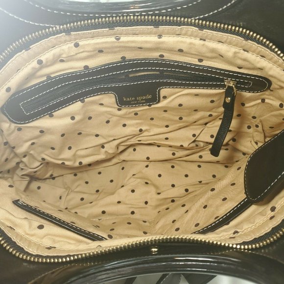 Kate Spade Womens Black Cream Canvas Leather Zip Pockets Crossbody Handb… - Picture 5 of 14